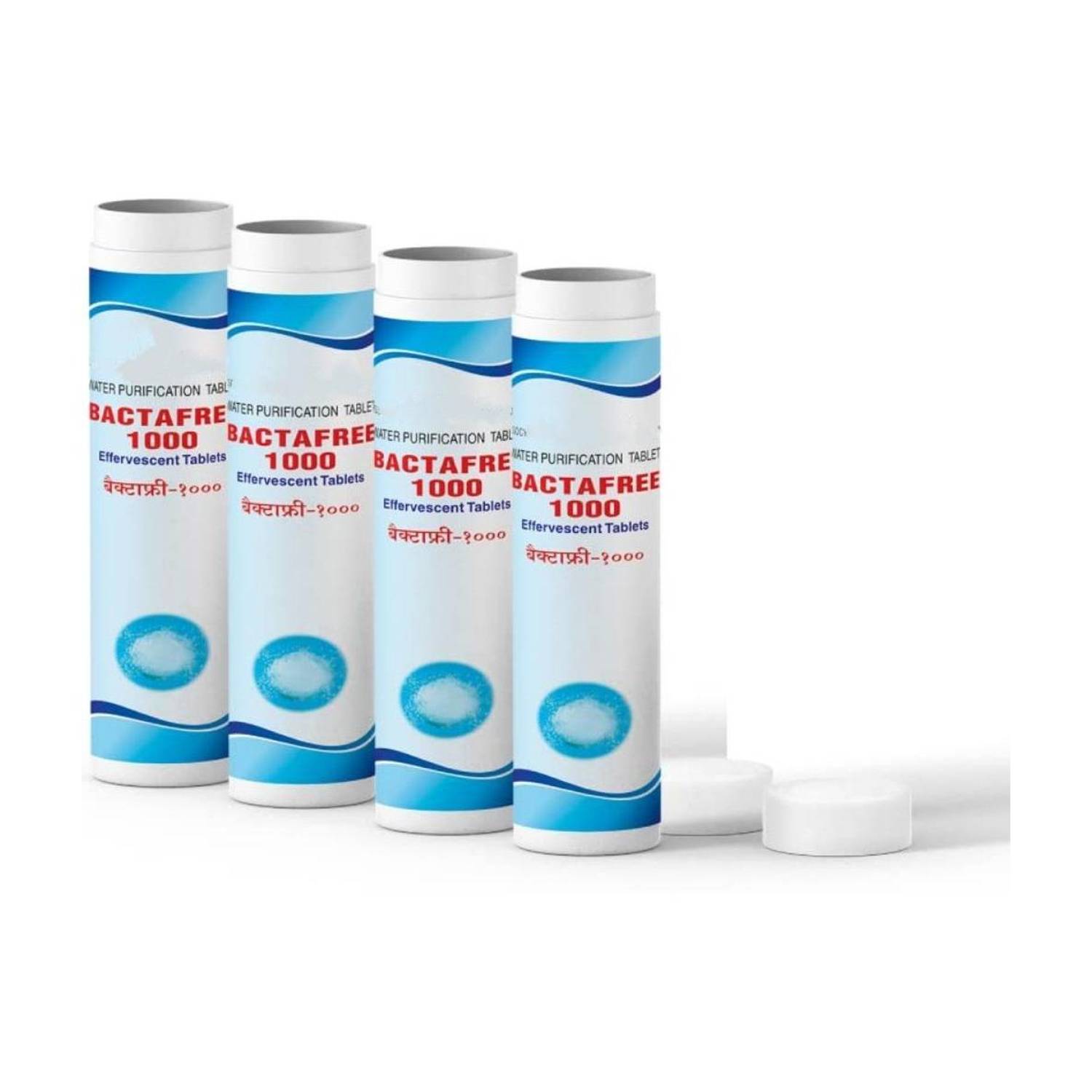 BACTAFREE 1000 Water Purification Tablets - Disinfectant tablet for Overhead and Underground Water Tank, Each Tablet for 1000 Litres, 48 Tablets Pack - 48,000 litres Purification, Pack of 4