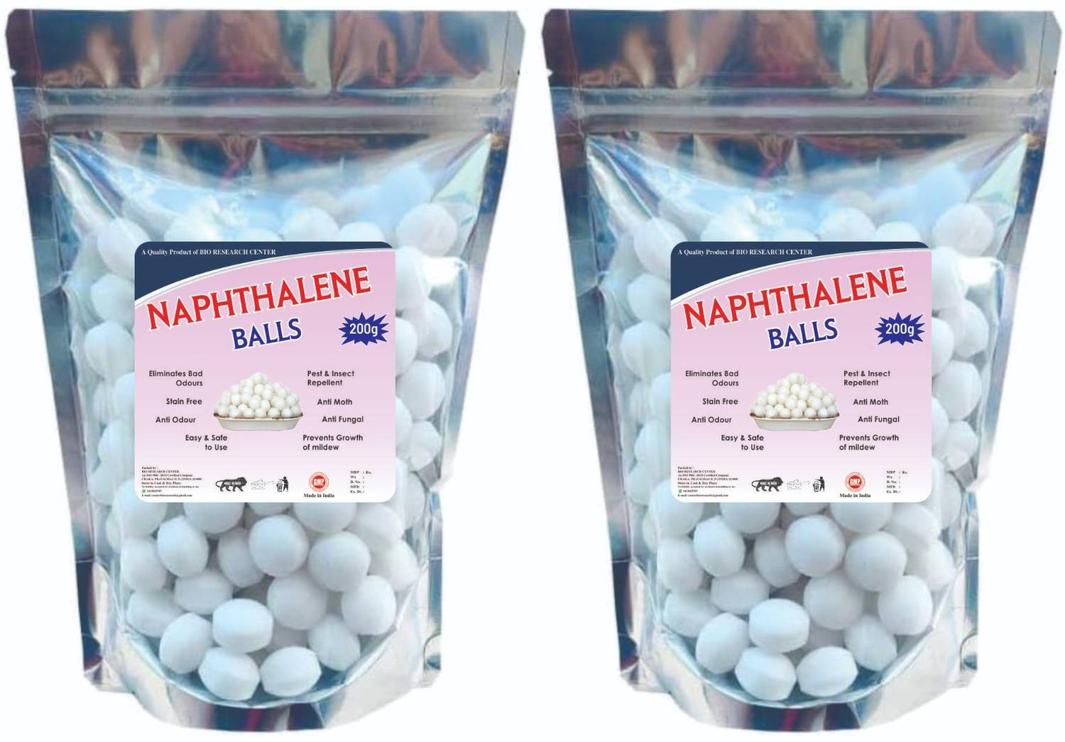 Bio Research Center Naphthalene Balls for Clothes | Bathroom | Wardrobe | Pantry |