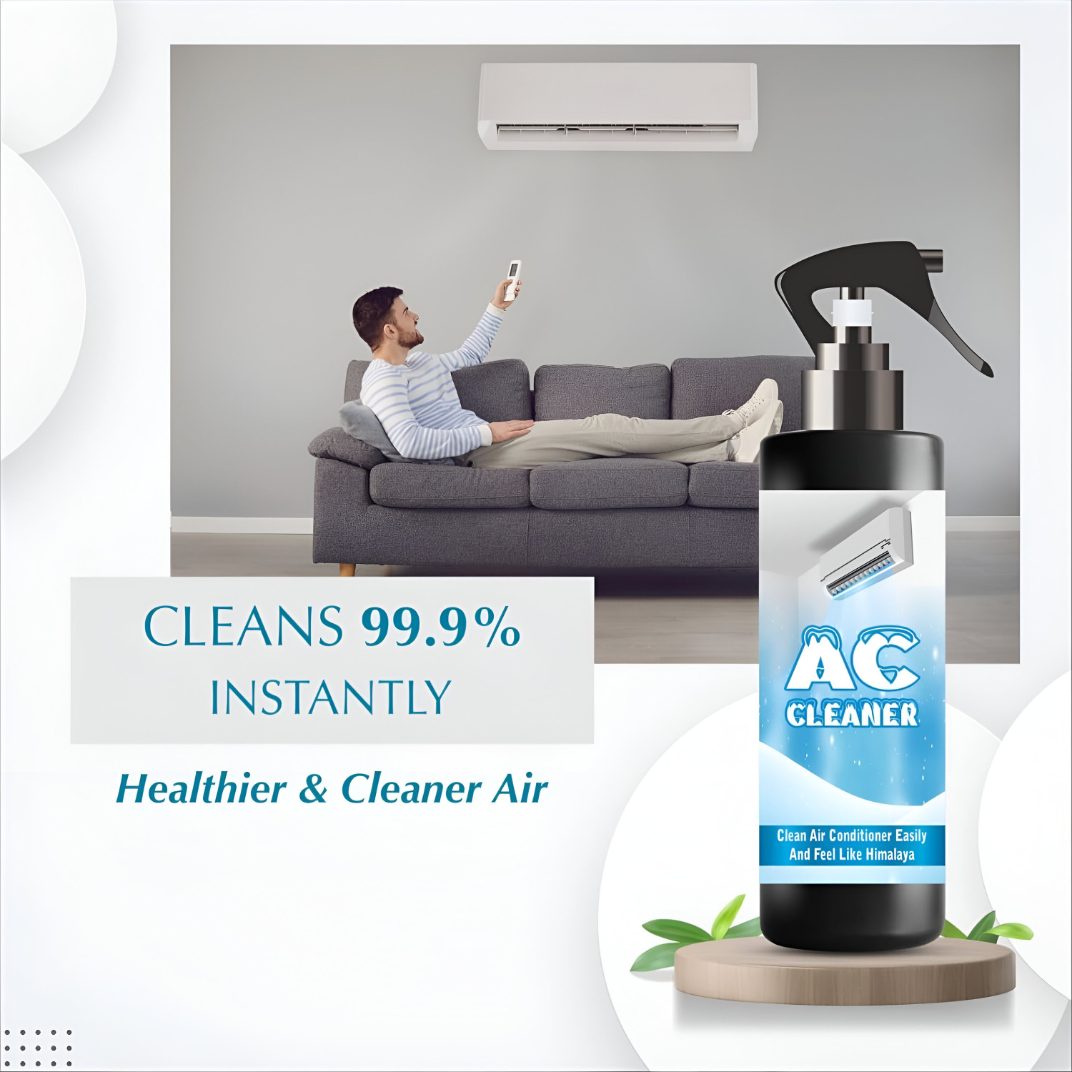 Image of Krysto AC Cleaner for Split & Window | Removes Dirt, Mold & Odors