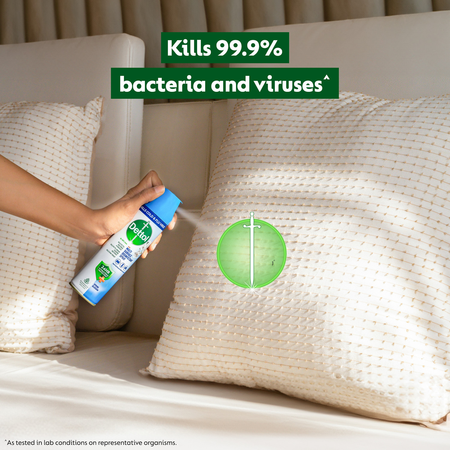 Image of Dettol Disinfectant Sanitizer Spray|24 hrs Antibacterial protection|(Spring Blossom) (675 ml)