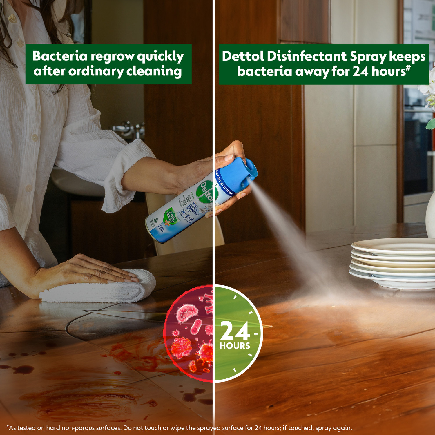 Image of Dettol Disinfectant Sanitizer Spray|24 hrs Antibacterial protection|(Spring Blossom) (675 ml)