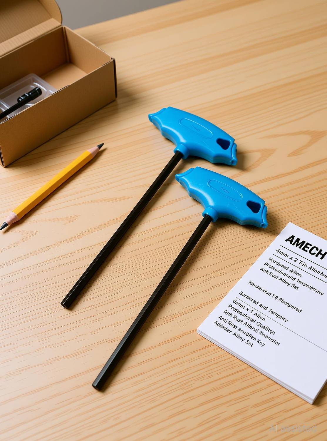 4MECH 6mm x 2 T-Type Allen Key, Hardened and Tempered, Professional Quality, Anti Rust Allen Key Set