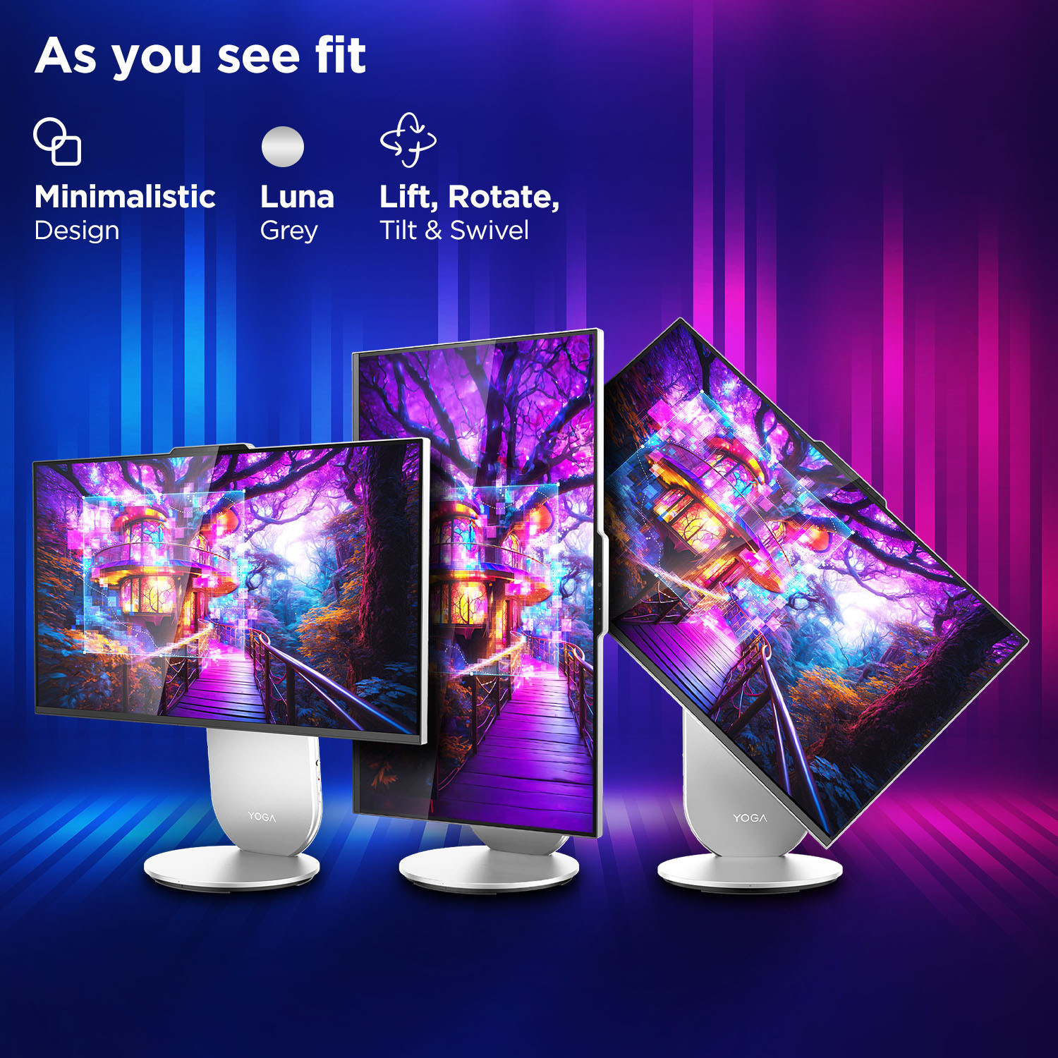 Image of Lenovo Yoga AIO QHD IPS Core i5 (16 GB LPDDR5X /1 GB SSD /Windows 11 Home /27 Inch Screen /Yoga AIO) with MS Office