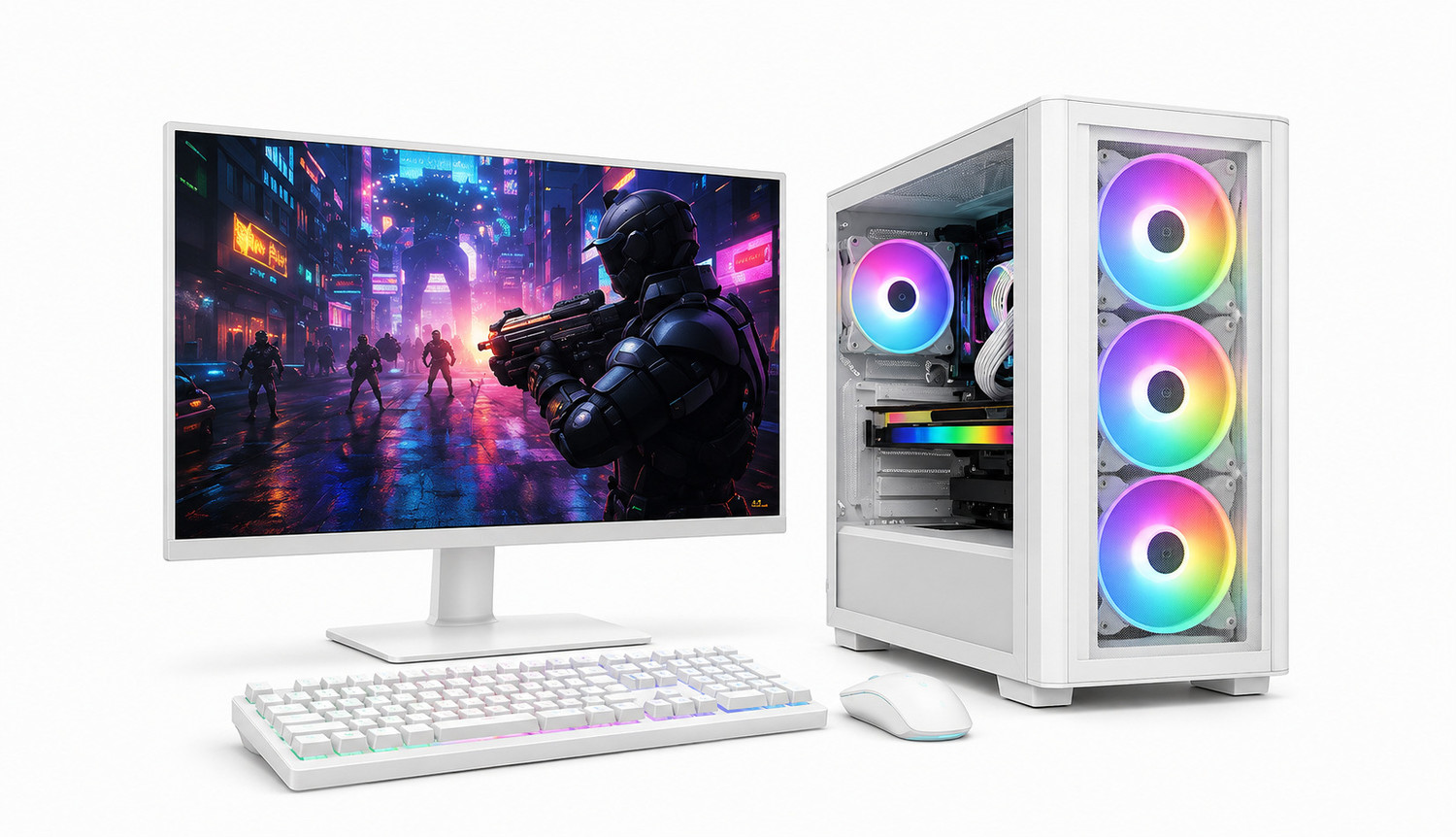 Image of SGI Gaming Series, Core i5 (16 GB Unified /512 GB SSD /Windows 11 Home /NVIDIA GeForce GT 730 4GB Dedicated Graphics Card (4GB VRAM) /22 Inch Screen /Desktop) with MS Office