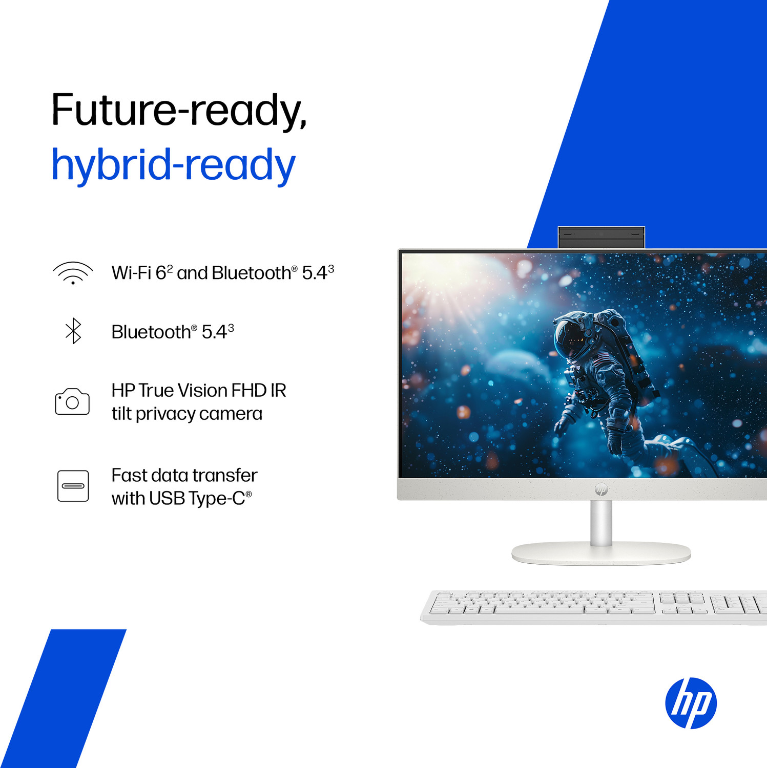 Image of HP All in One Ryzen 5 (16 GB LPDDR5 /512 GB SSD /Windows 11 Home /23.8 Inch Screen /Cr 0271) with MS Office
