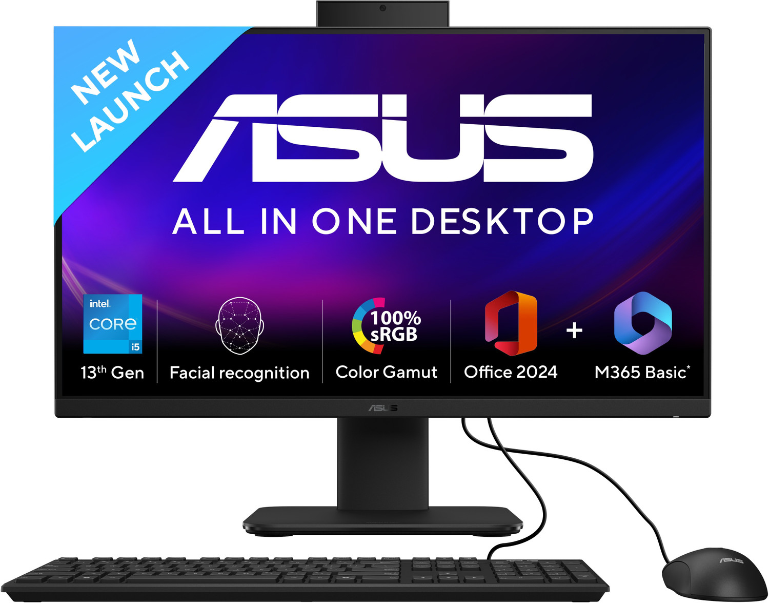 Image of ASUS V400 AiO Series V440VA-KBPC043WS, All in One Desktop, 13th Gen Core i5 (16 GB DDR5 /512 GB SSD /Windows 11 Home /23.8 Inch Screen /V440VA-KBPC043WS) with MS Office