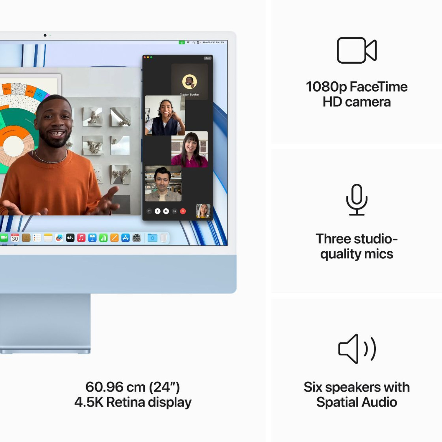 Image of Apple iMac M3 (8 GB Unified /256 GB SSD /macOS Sonoma /24 Inch Screen /MQRQ3HN /A)