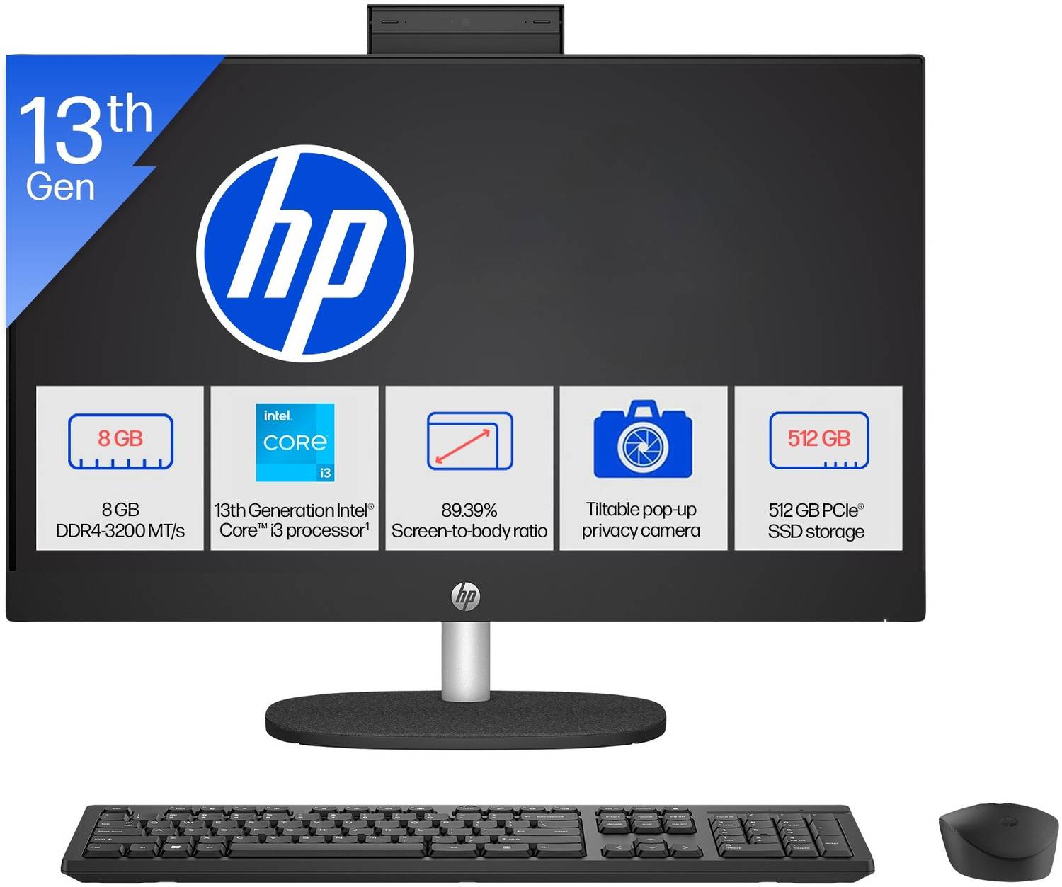 HP All-in-One 24 Core i3 (8 GB DDR4/512 GB SSD/Windows 11 Home