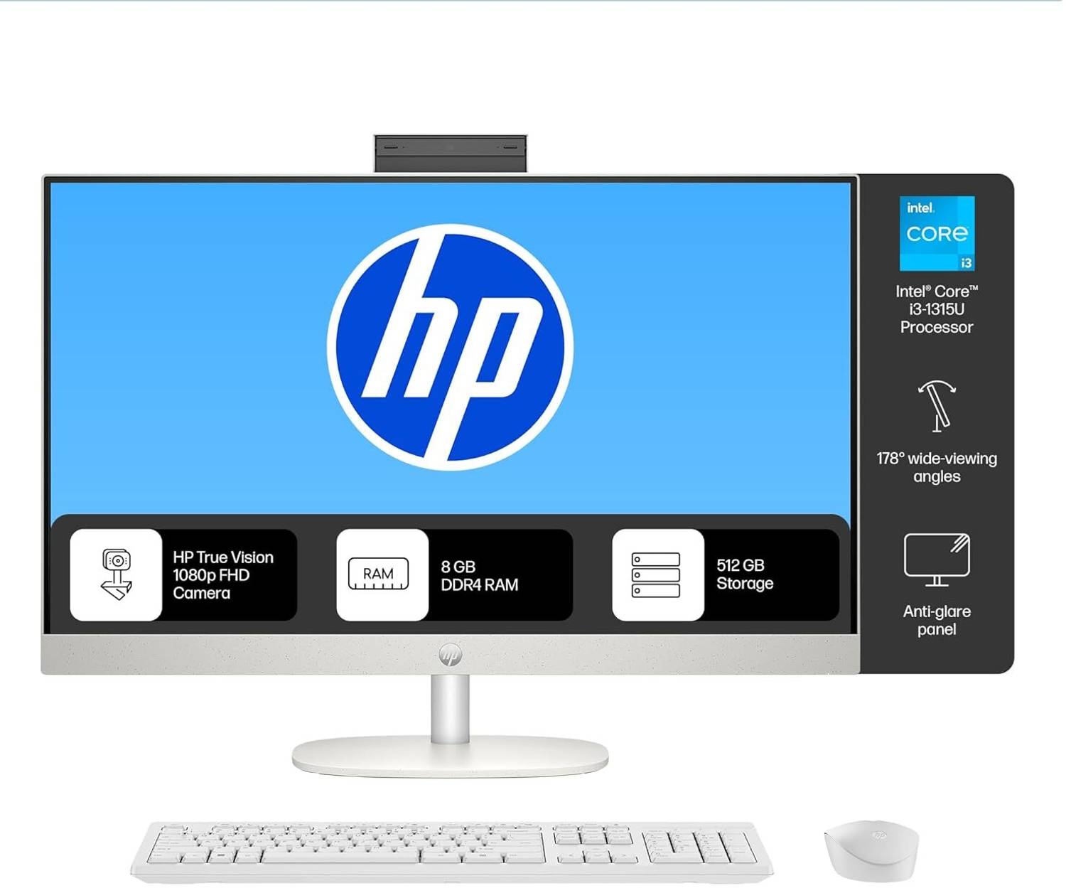 HP All-in-One PC Core i3 (8 GB DDR4/512 GB SSD/Windows 11 Home