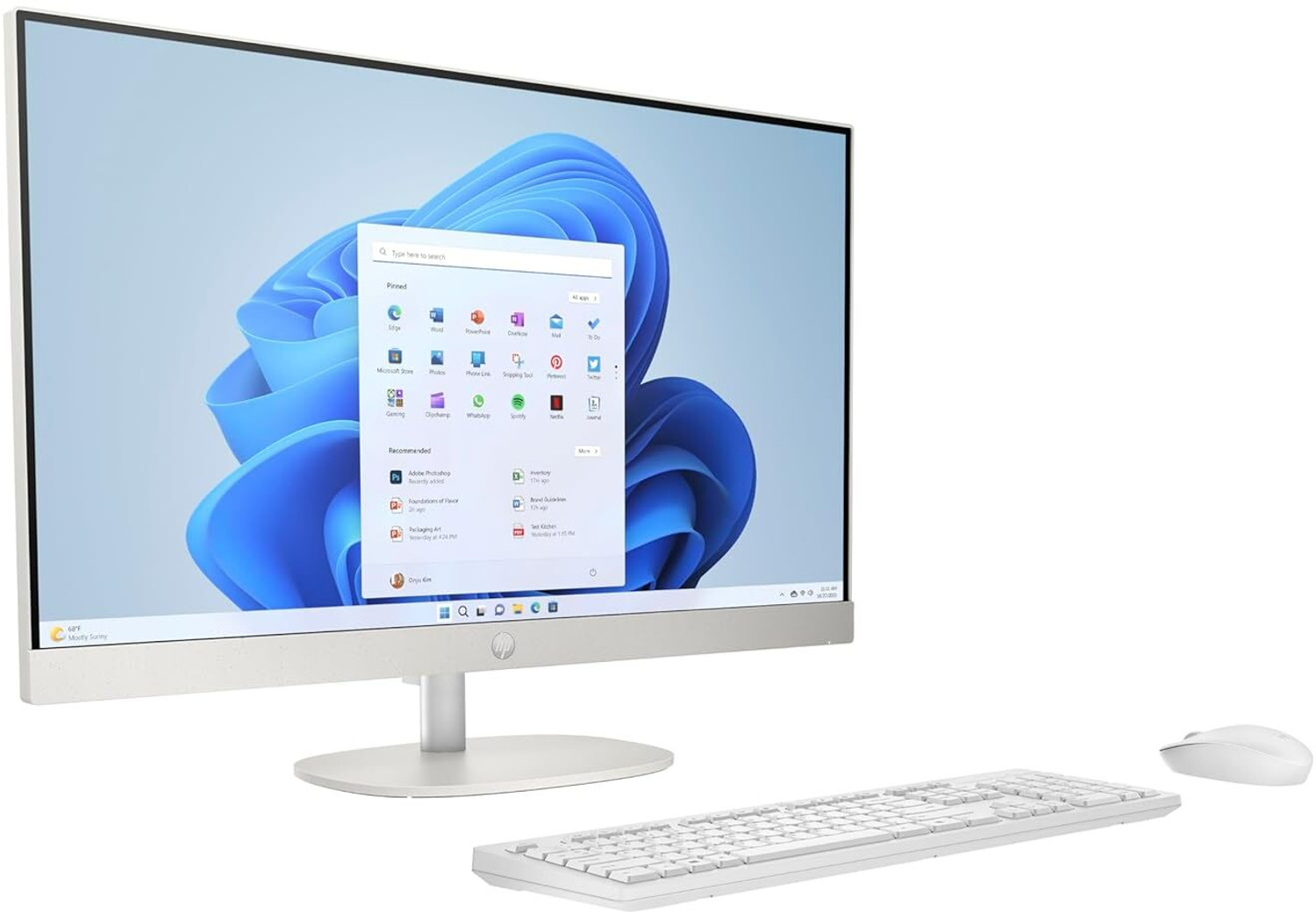 Image of HP All-in-One 24 Core i5 (8 GB DDR4 /512 GB SSD /Windows 11 Home /23.8 Inch Screen /All-in-One 24-cr0477) with MS Office