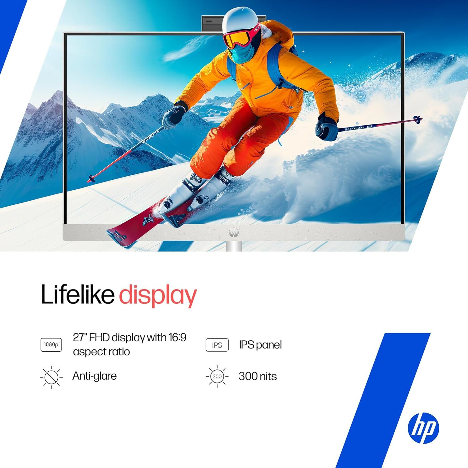 Image of HP All-in-One 27 Core i3 (8 GB DDR4 /512 GB SSD /Windows 11 Home /27 Inch Screen /27-cr0902 / 27-cr0906)