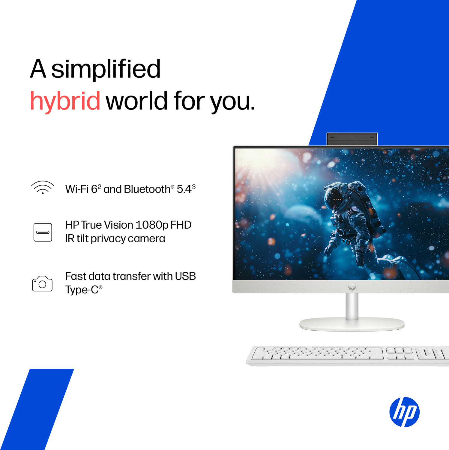 Image of HP All in One Ryzen 7 (16 GB DDR4 /512 GB SSD /Windows 11 Home /23.8 Inch Screen /Cr 0023) with MS Office