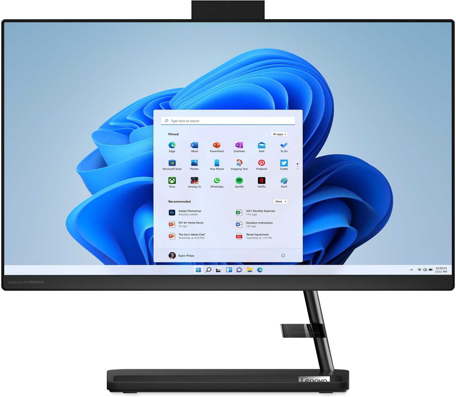 Image of Lenovo IdeaCentre Celeron Quad Core (8 GB DDR4 /512 GB SSD /Windows 11 Home /21.5 Inch Screen /22IAP7)