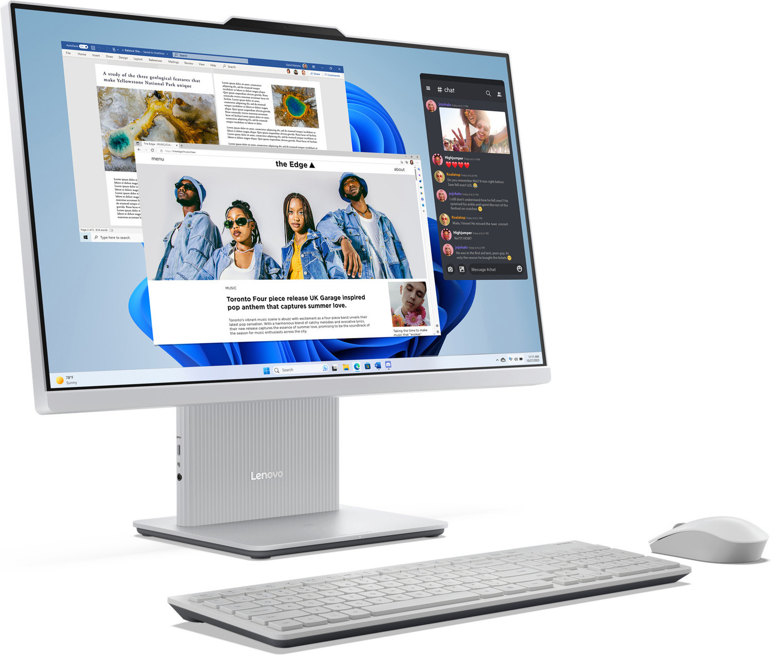 Image of Lenovo IdeaCentre AIO Ryzen 5 (8 GB DDR5 /512 GB SSD /Windows 11 Home /23.8 Inch Screen /IdeaCentre AIO 24ARR9) with MS Office