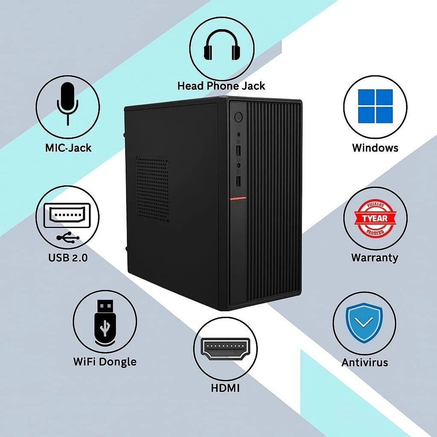 Image of TECNICO Core i5 2th Gen Core i5 (8 GB DDR3 /Windows 11 Home /20 Inch Screen /Desktop Computer Set, i5 2th Gen, 8GB RAM, 128SSD, 20-inch LED Monitor)