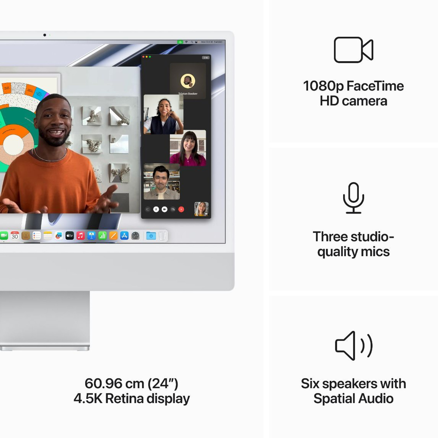 Image of Apple iMac M3 (8 GB Unified /256 GB SSD /macOS Sonoma /24 Inch Screen /MQR93HN /A)