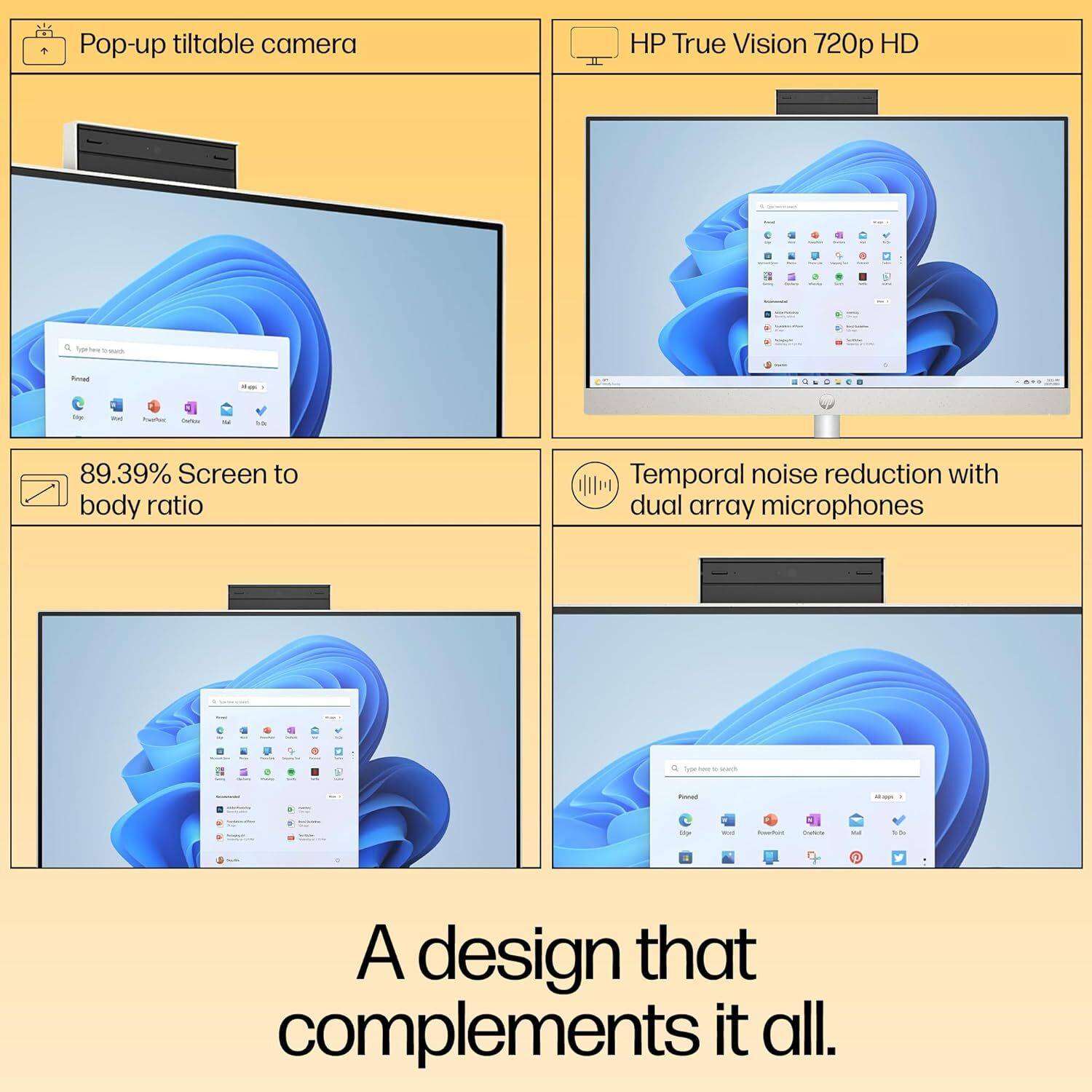 HP All-in-One 24 Ryzen 3 Quad Core 8GB/512GB - Image 3