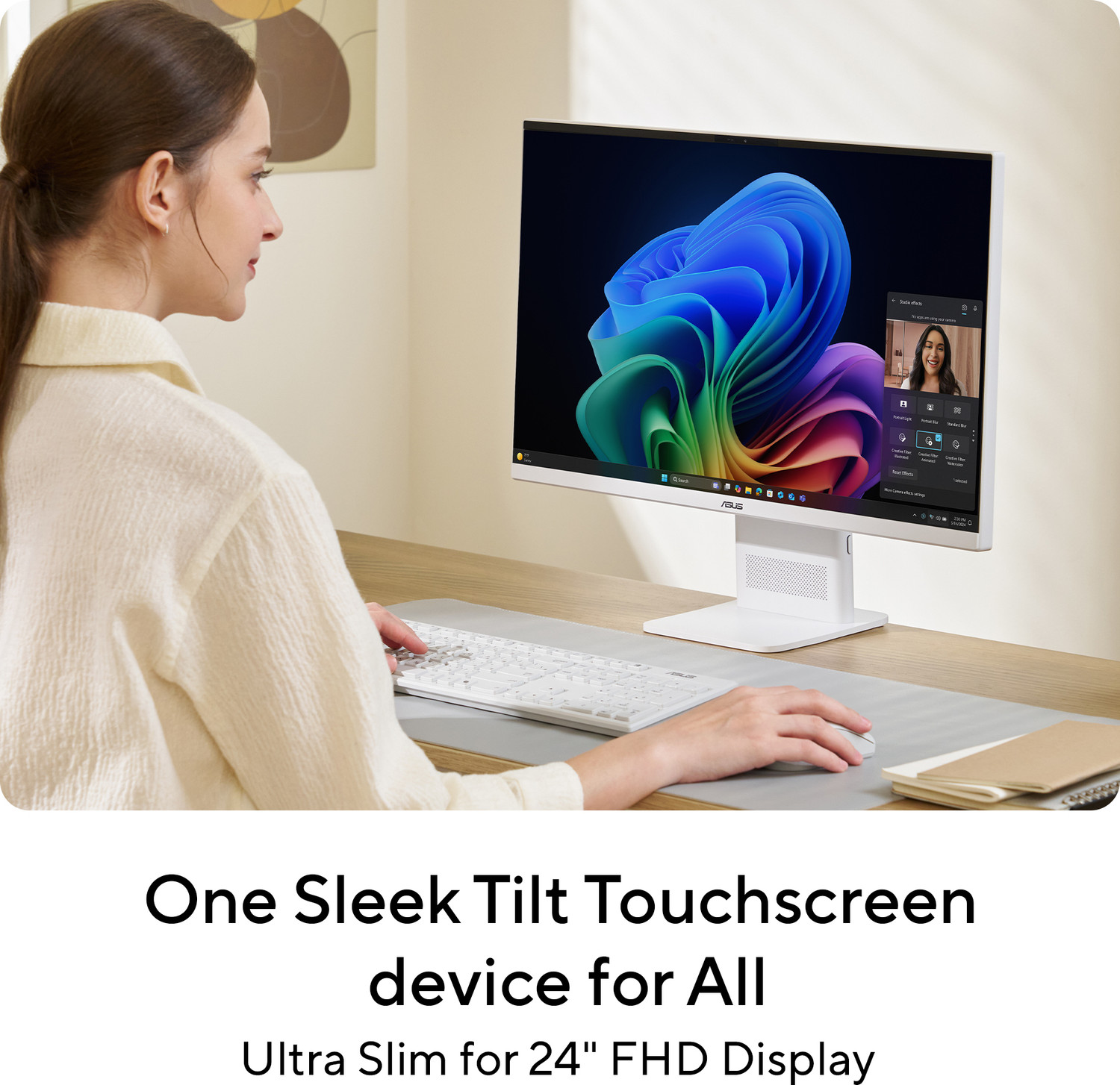 Image of ASUS AiO V400 Series,VM441QA-TWAP002WS,Touch screen, MSO 2024 + M365 Basic*, Snapdragon X (16 GB LPDDR5 /1 TB SSD /Windows 11 Home /23.8 Inch Screen /VM441QA-TWAP002WS)