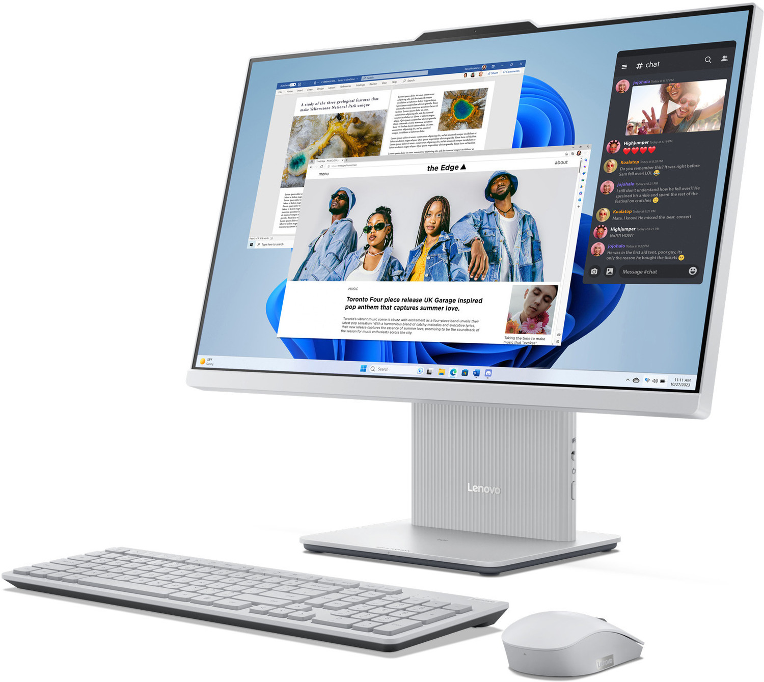 Image of Lenovo IdeaCentre AIO Ryzen 5 (8 GB DDR5 /512 GB SSD /Windows 11 Home /23.8 Inch Screen /IdeaCentre AIO 24ARR9) with MS Office