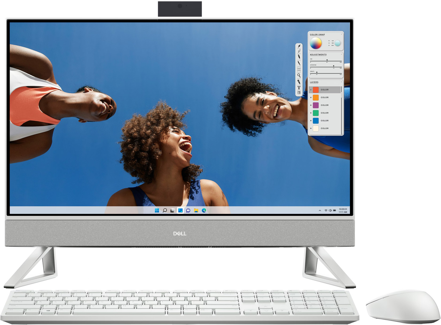 Image of DELL All in One Core i7 (16 GB DDR4 /512 GB SSD /Windows 11 Home /23.8 Inch Screen /AIO 5430) with MS Office