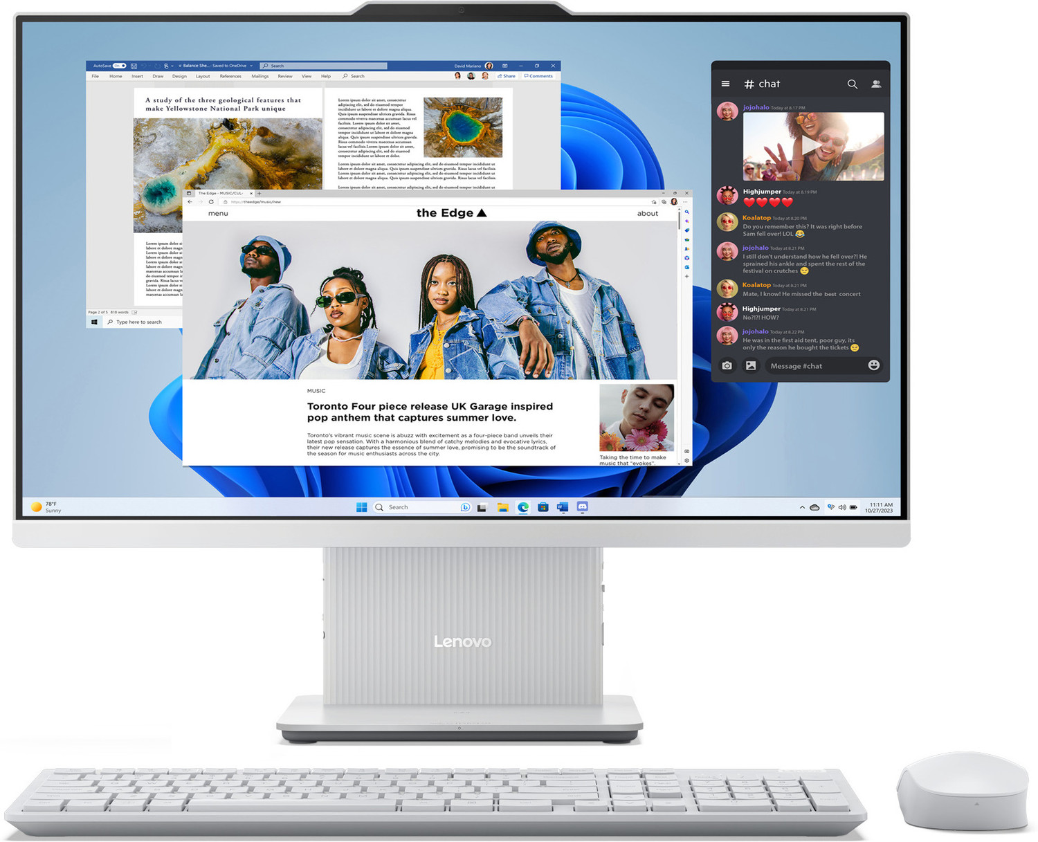 Image of Lenovo IdeaCentre AIO Ryzen 5 (8 GB DDR5 /512 GB SSD /Windows 11 Home /23.8 Inch Screen /IdeaCentre AIO 24ARR9) with MS Office
