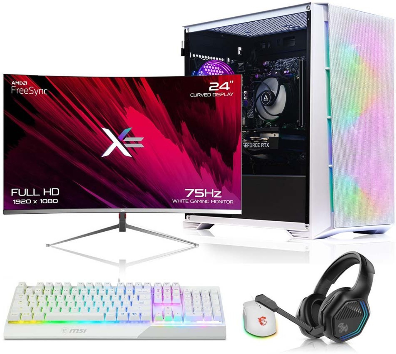 Image of Assambled ALL in one RYZEN 5 GAMING SERIES Ryzen 5 (32 GB DDR4 /2 TB /512 GB SSD /Windows 11 Home /4 GB /24 Inch Screen /XAILO RYZEN 5 ALL IN ONE PC) with MS Office