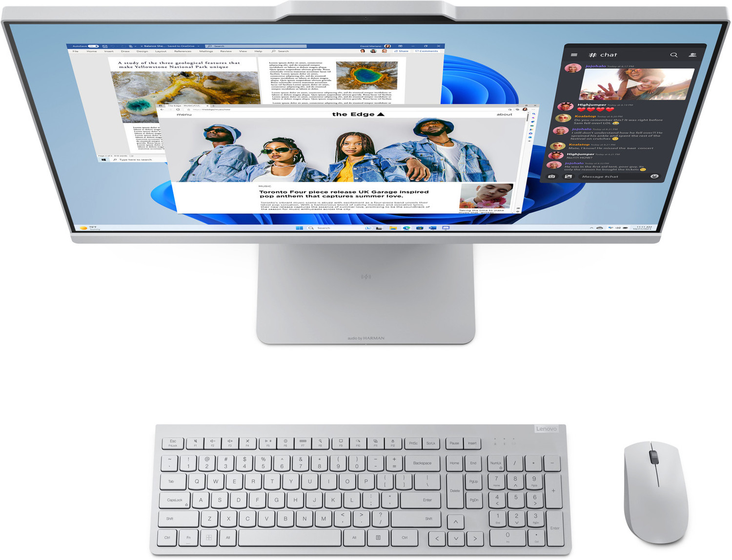 Image of Lenovo IdeaCentre AIO Ryzen 5 (8 GB DDR5 /512 GB SSD /Windows 11 Home /23.8 Inch Screen /IdeaCentre AIO 24ARR9) with MS Office