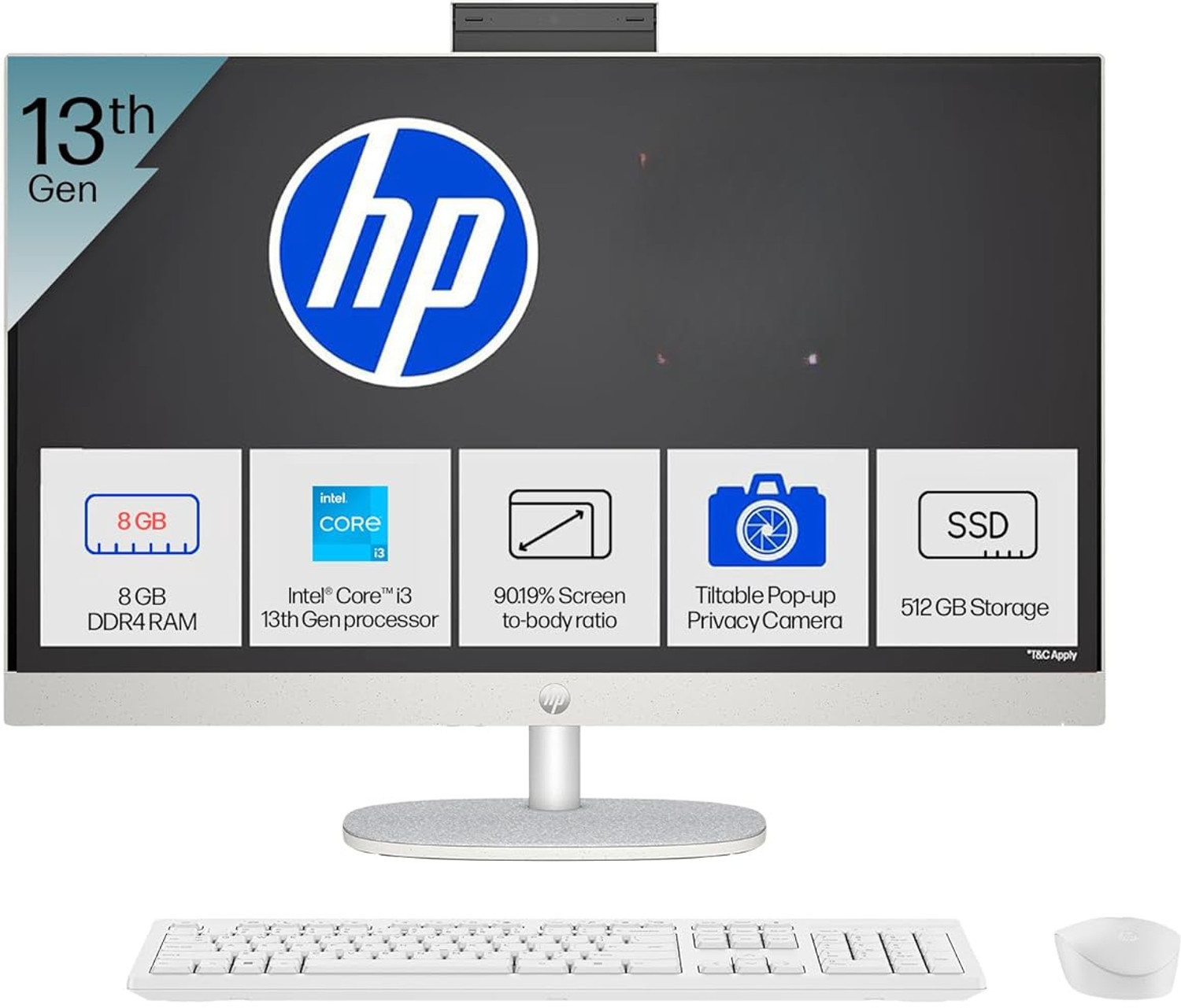 Image of HP All-in-One 27 Core i3 (8 GB DDR4 /512 GB SSD /Windows 11 Home /27 Inch Screen /27-cr0902 / 27-cr0906)