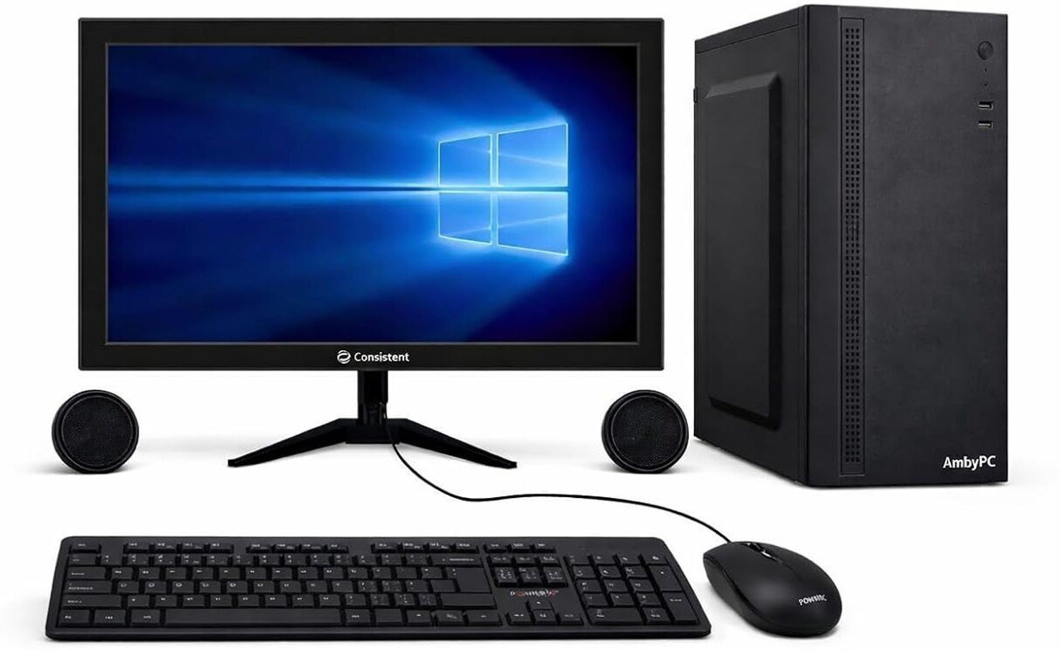 Image of AMBYPC BizDesk 5i30-FS19 Desktop Full Set Core i5 (4 GB DDR3 /500 GB /Windows 10 Pro /19 Inch Screen /64GB Flash SSD)