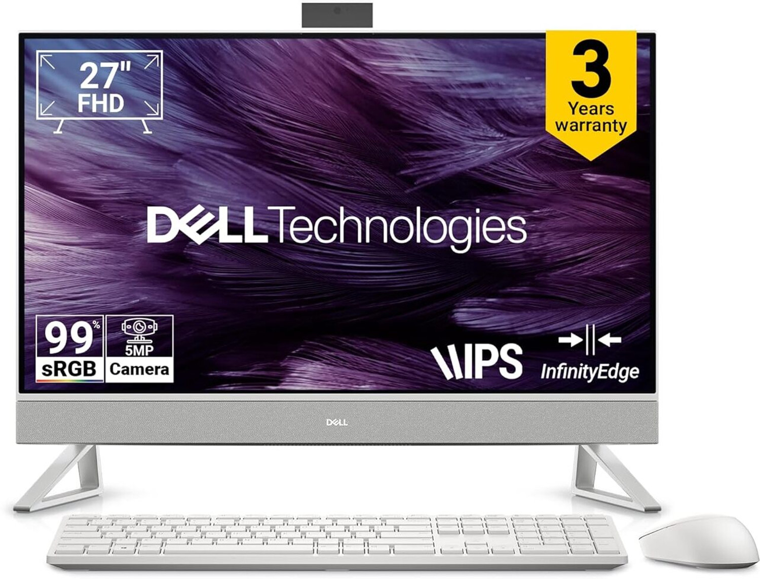 Image of DELL Inspiron All-in-One Core i7 (16 GB DDR5 /1024 GB SSD /Windows 11 Home /2 GB /27 Inch Screen /All-In-One EC27250)