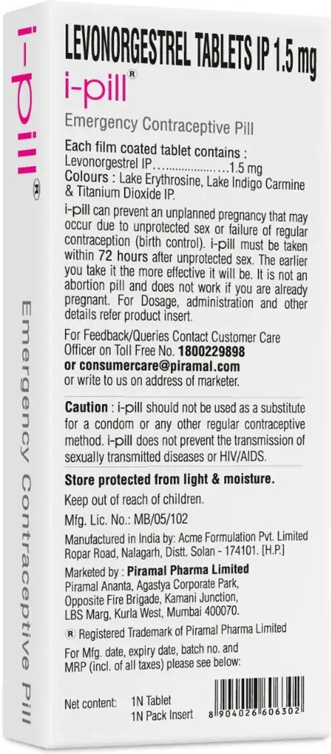 Image of i-pill Emergency Contraceptive Pill Tablets