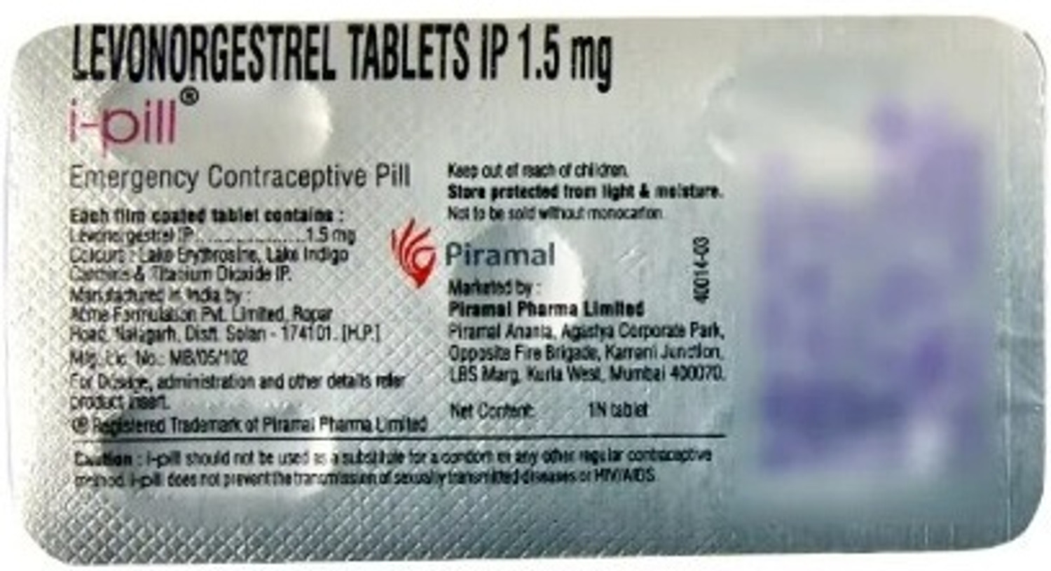 Image of i-pill Emergency Contraceptive Pill Tablets