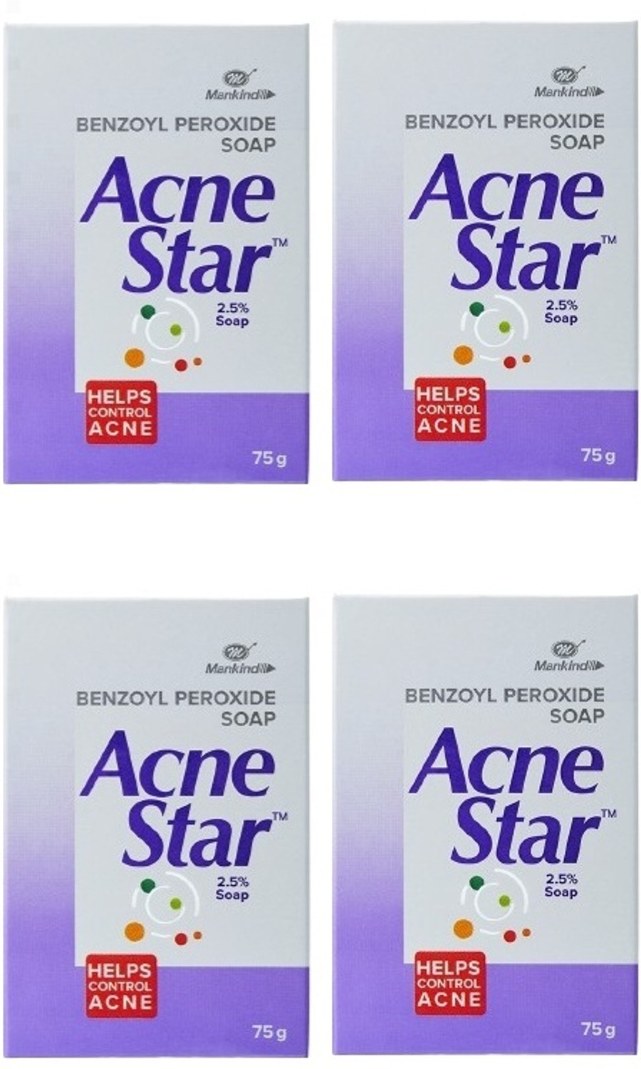 Image of Acnestar 2.5% soap - acne soap(pack of 4)75g Bar