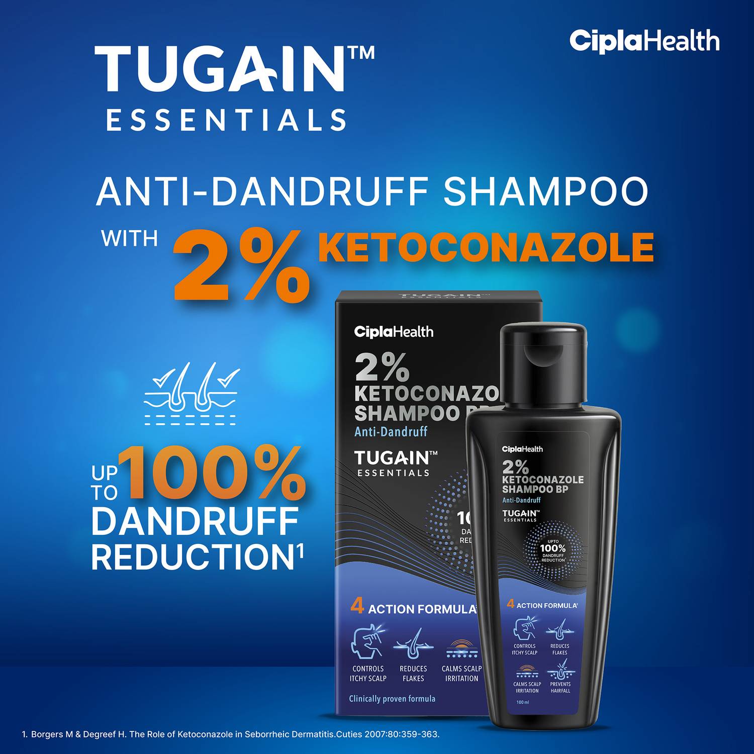 Tugain Essentials 2% Ketoconazole Anti-Dandruff Shampoo 100ml - Image 3