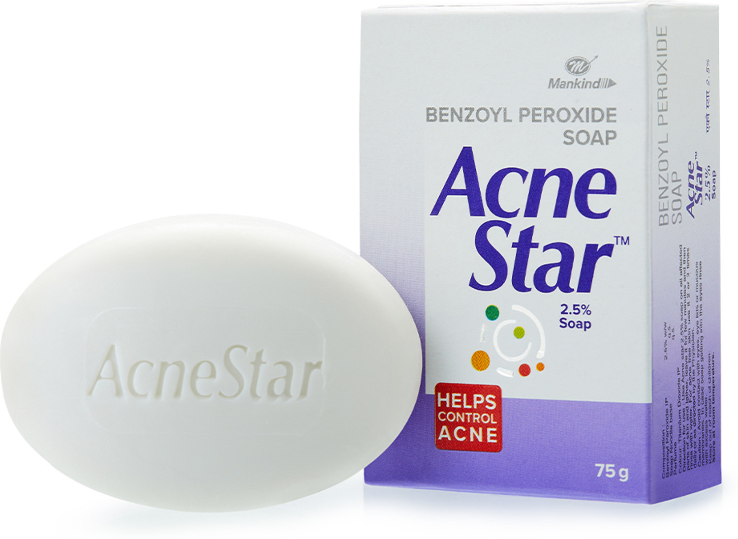 Image of Acnestar 2.5% soap - acne soap(pack of 4)75g Bar