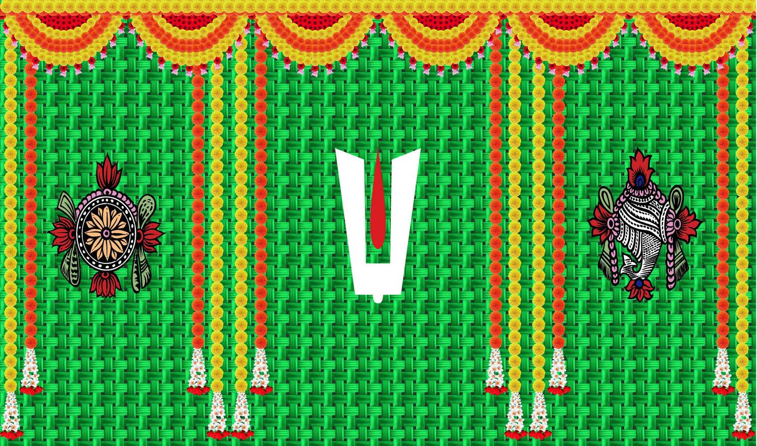 Ashvath thirunaamam shanku chakra namam Lord Vishnu Balaji Design Cloth Altar Cloth