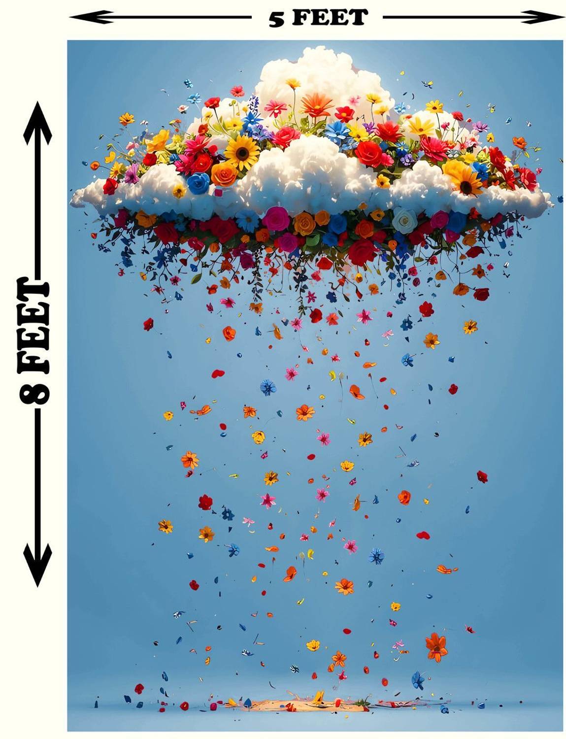 PIYU Fantasy Floral Cloud Backdrop 5x8 Feet - Image 2