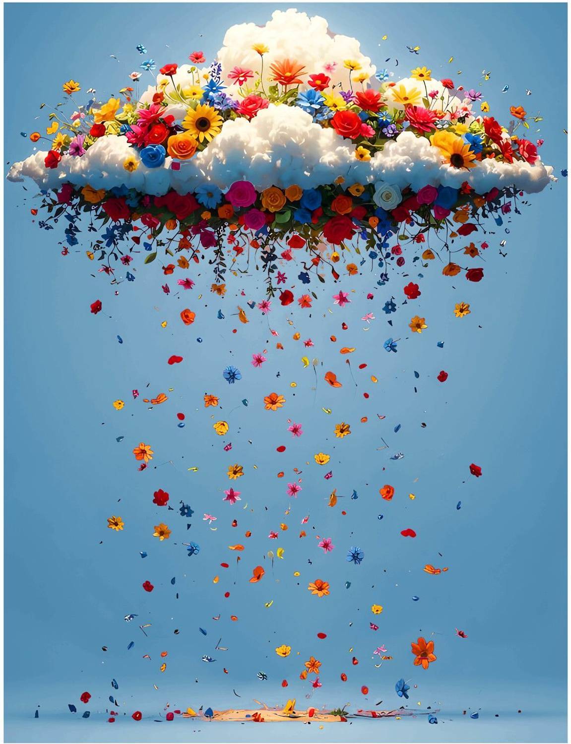 PIYU Fantasy Floral Cloud Backdrop 5x8 Feet - Image 1