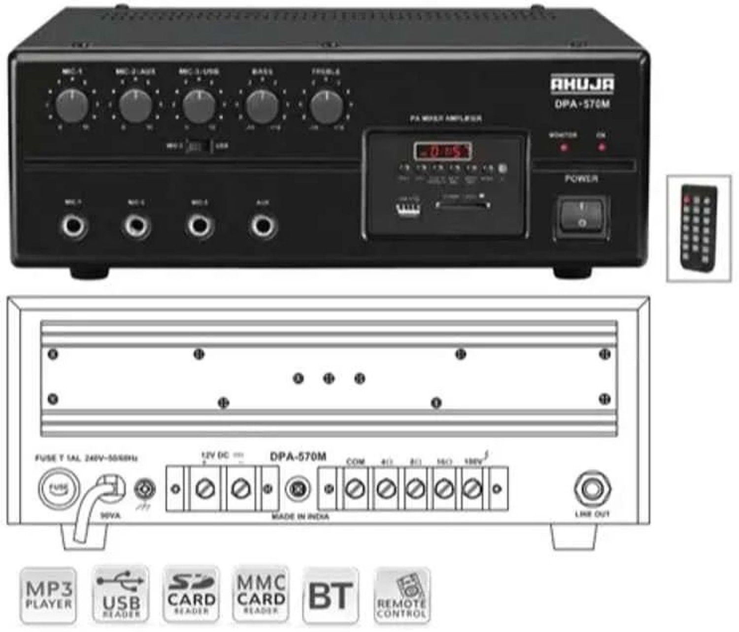 Image of Ahuja DPA 570M with Bluetooth&USB 50 W AV Power Amplifier