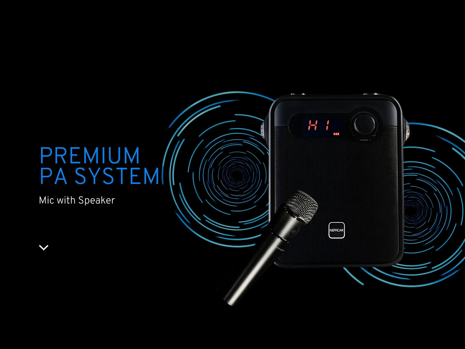 Image of Nefficar Mic with Speaker For Singing, PA, Stage Announcement - Bluetooth 5.0 25 W AV Control Amplifier