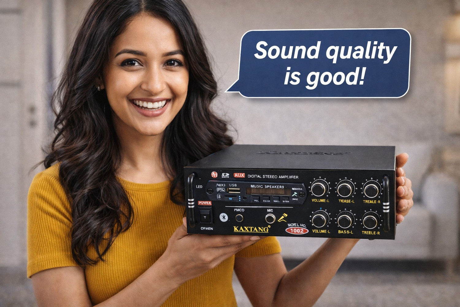 Image of KAXTANG DJ vistara 1002BT Full Black Digital Stereo With BT / USB / SD-Card /FM /AUX 5000 W AV Power Amplifier
