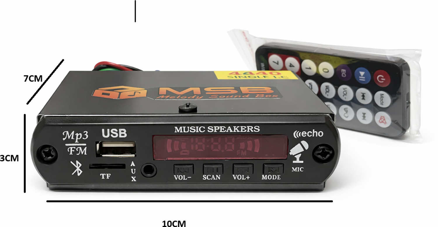 Image of MSB MINI AMPLIFIER WITH BT /AUX /USB /SD PERFECT FOR ALL TYPES 2 ,,3,4 WHEELERS 12 W AV Control Amplifier