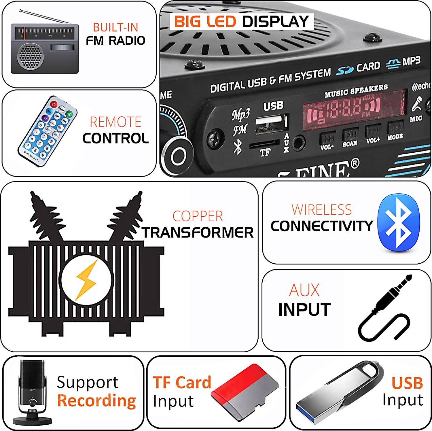 FINE 007 HERO IPL Amplifier with Bluetooth, FM Radio - Image 5