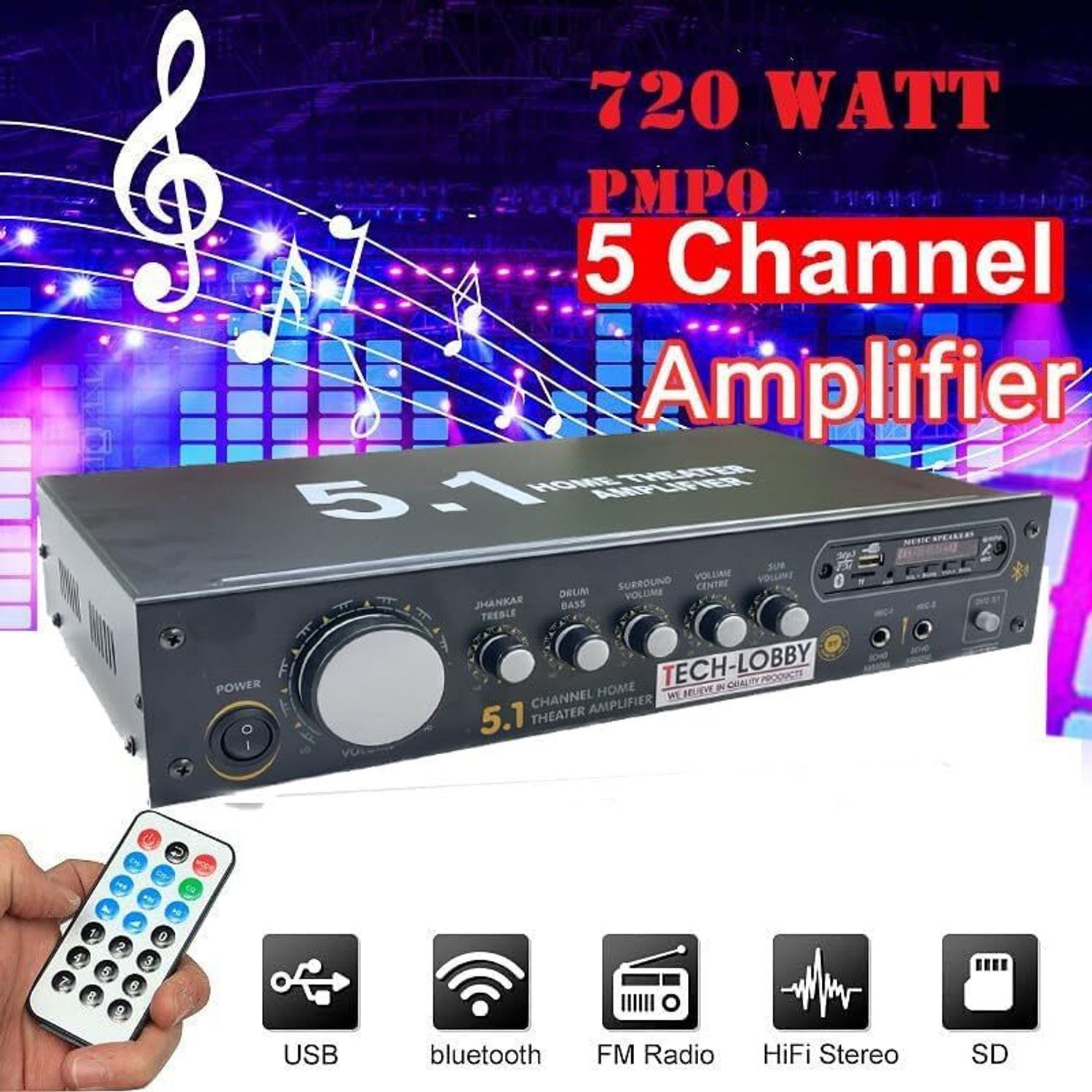 Image of TECH-LOBBY TL-5.1 AMXD 110 W AV Power Amplifier