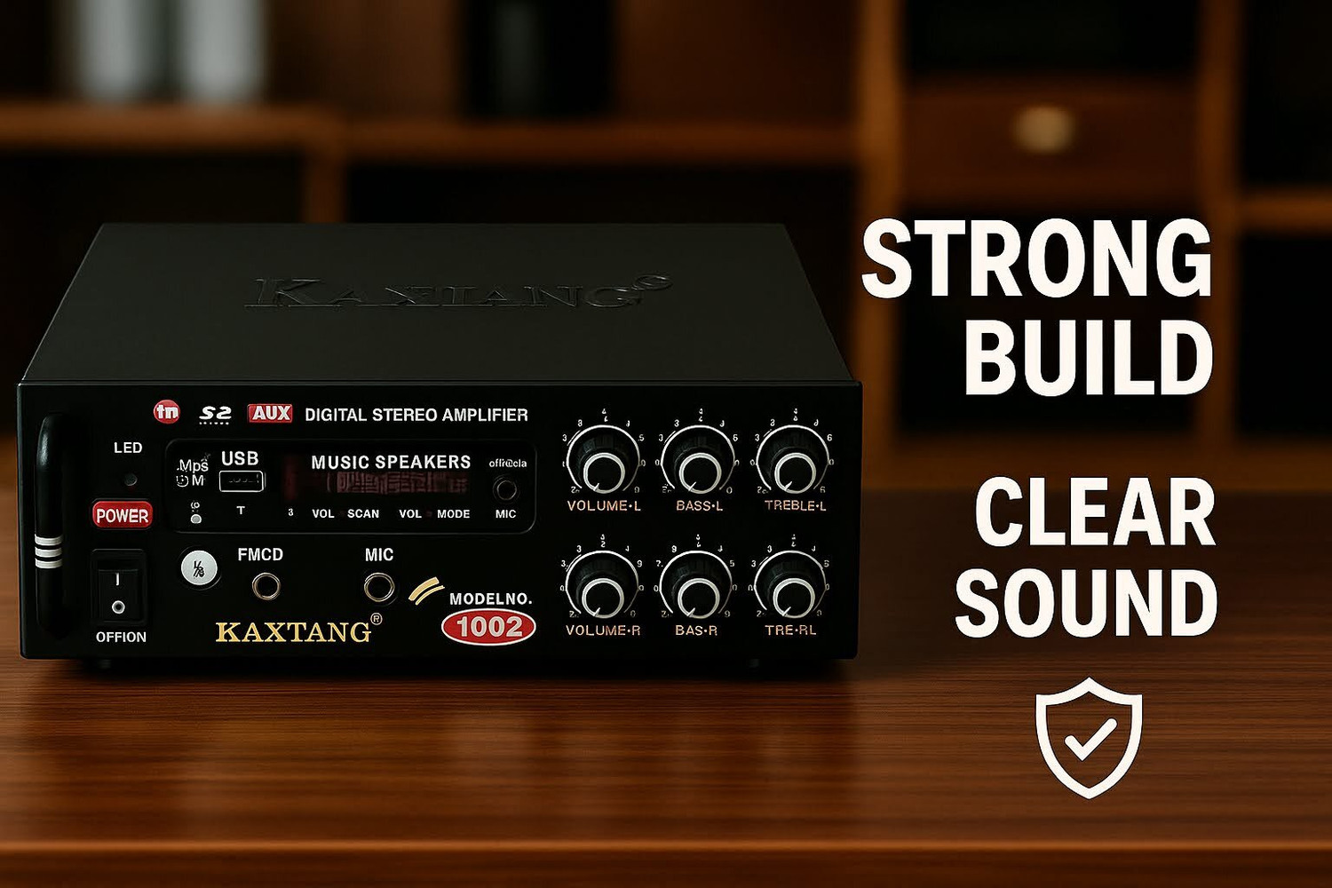Image of KAXTANG DJ trick 1002BT Full Black Digital Stereo With BT / USB / SD-Card /FM /AUX 5000 W AV Power Amplifier