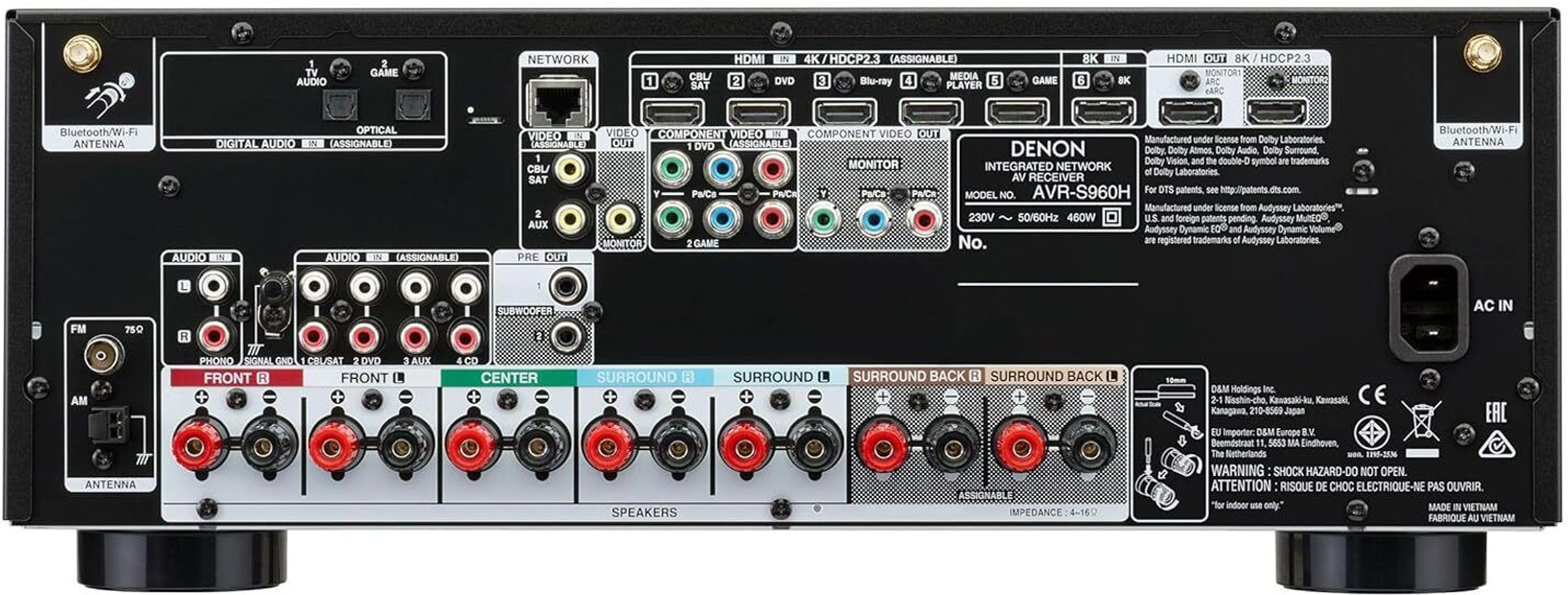 Image of DENON AVR-S960H - 7.2 Ch Dolby Atmos AV Receiver 8K With HEOS Built 90 W AV Control Receiver