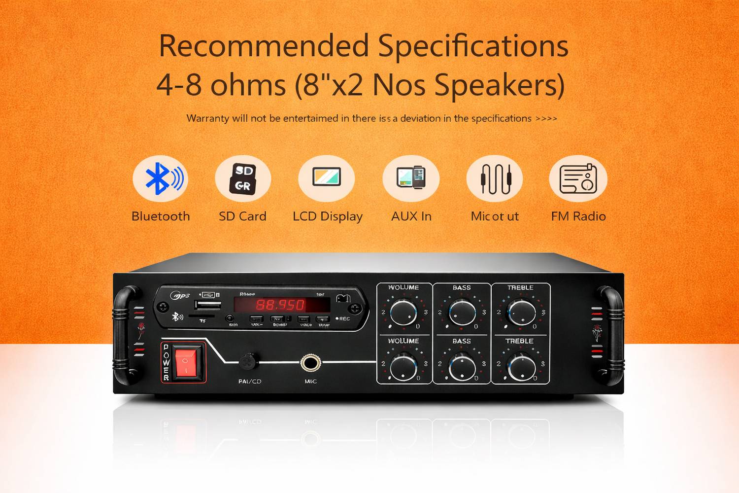 Night Guard Amplifier 5000W Bluetooth DJ Speaker 8 L - Image 3