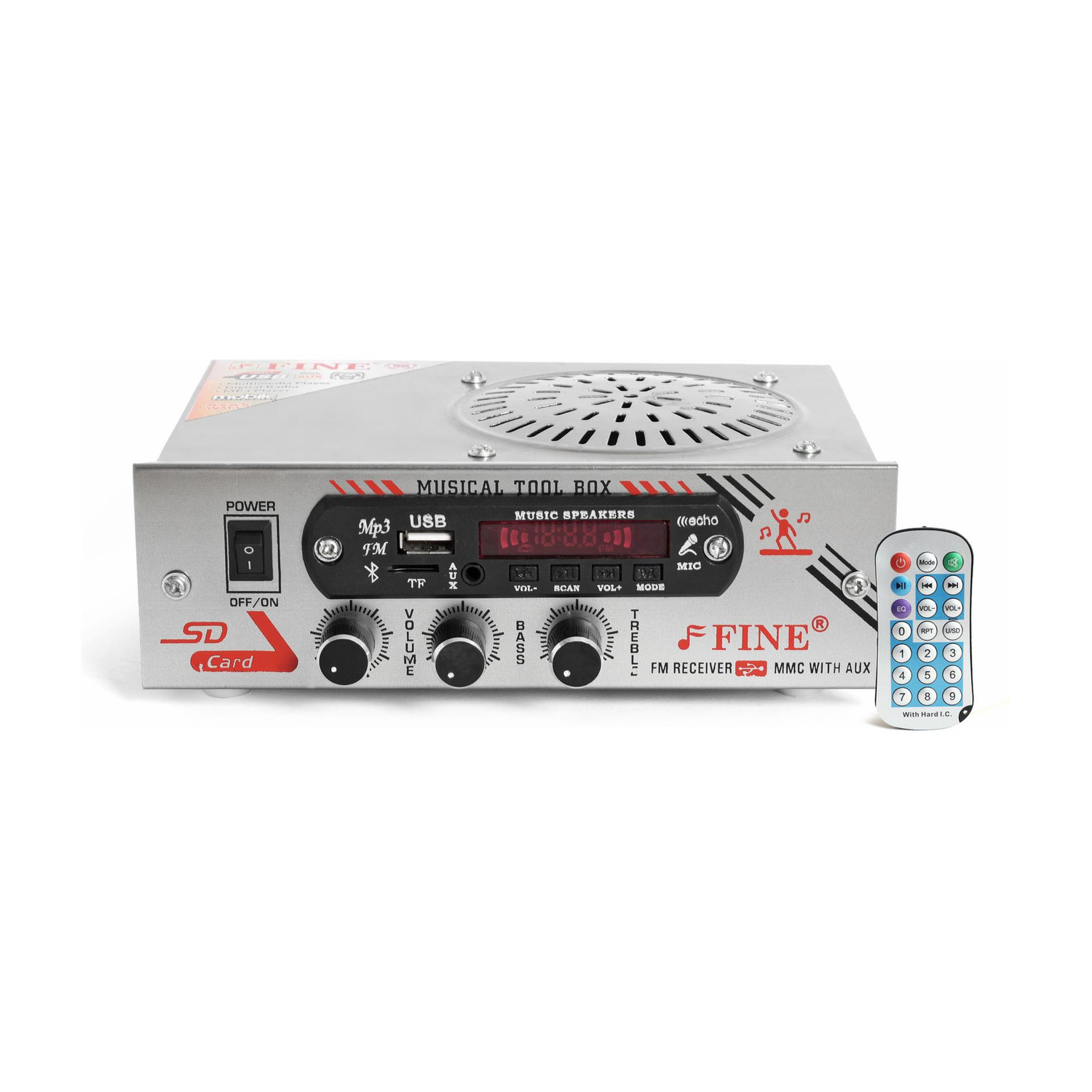 Image of FINE IPL AMPLIFIER Multimedia Player with Bluetooth,Aux,FM Radio. 150 W AV Power Amplifier (Grey)