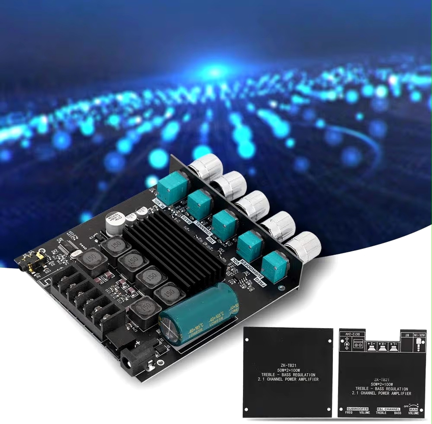 Image of WALFRONT ZK-TB21 200 W AV Power Amplifier