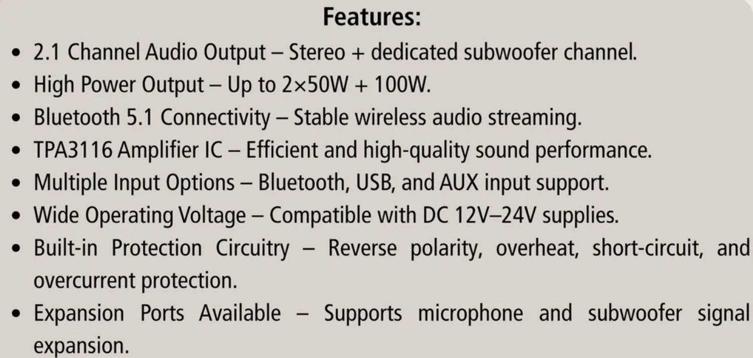 DHIYONAH CAAV-AP09 2.1 Bluetooth Amplifier - Image 5